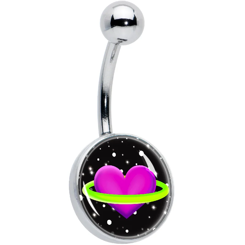 Beautiful Belly Rings for Glamorous Touch -Heart Planet Belly Ring
