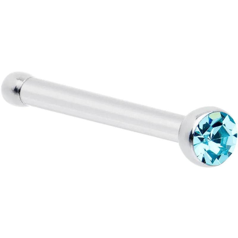 Affordable Nose Rings for Unique Styles -20 Gauge Stainless Steel Aqua Gem Micro Nose Bone Affordable Nose Rings for Unique Styles -20 Gauge Stainless Steel Aqua Gem Micro Nose Bone