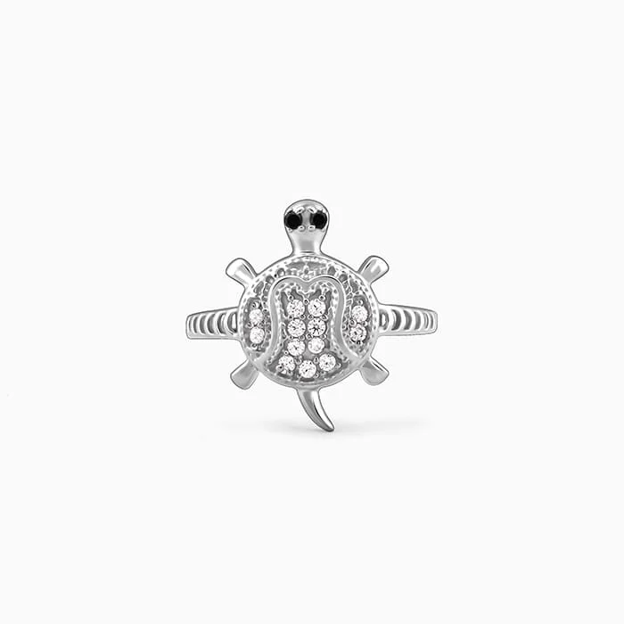 Chic Women's Rings for Fashion-Forward Looks-Silver Racy Tortoise Ring For Him