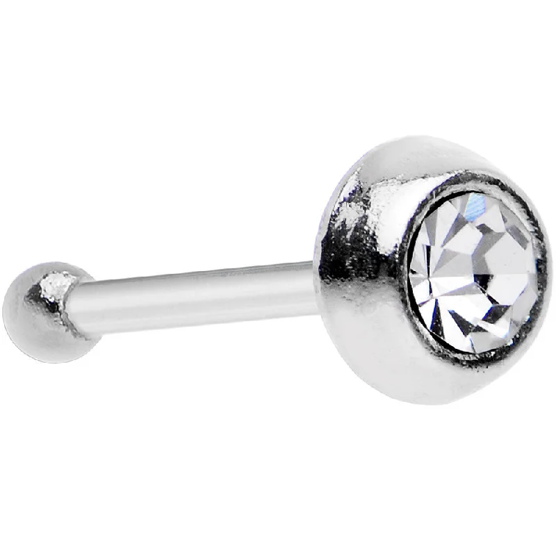 Nose Rings for All Styles -Sterling Silver 3mm Clear Nose Bone Created with Crystals Nose Rings for All Styles -Sterling Silver 3mm Clear Nose Bone Created with Crystals