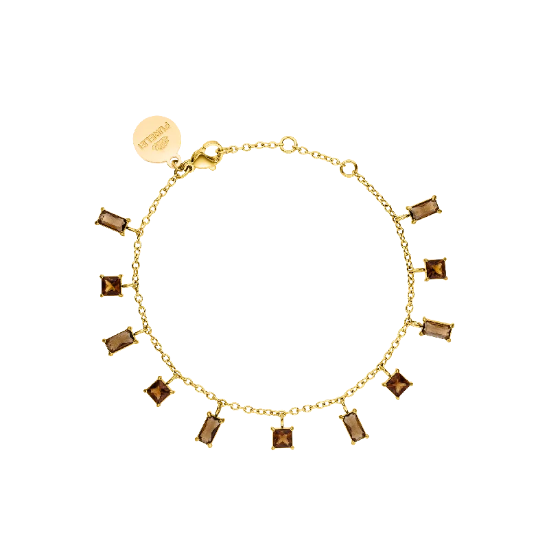 Personalized Bangles with Birthstones for Women-Powder Sepia Armband
