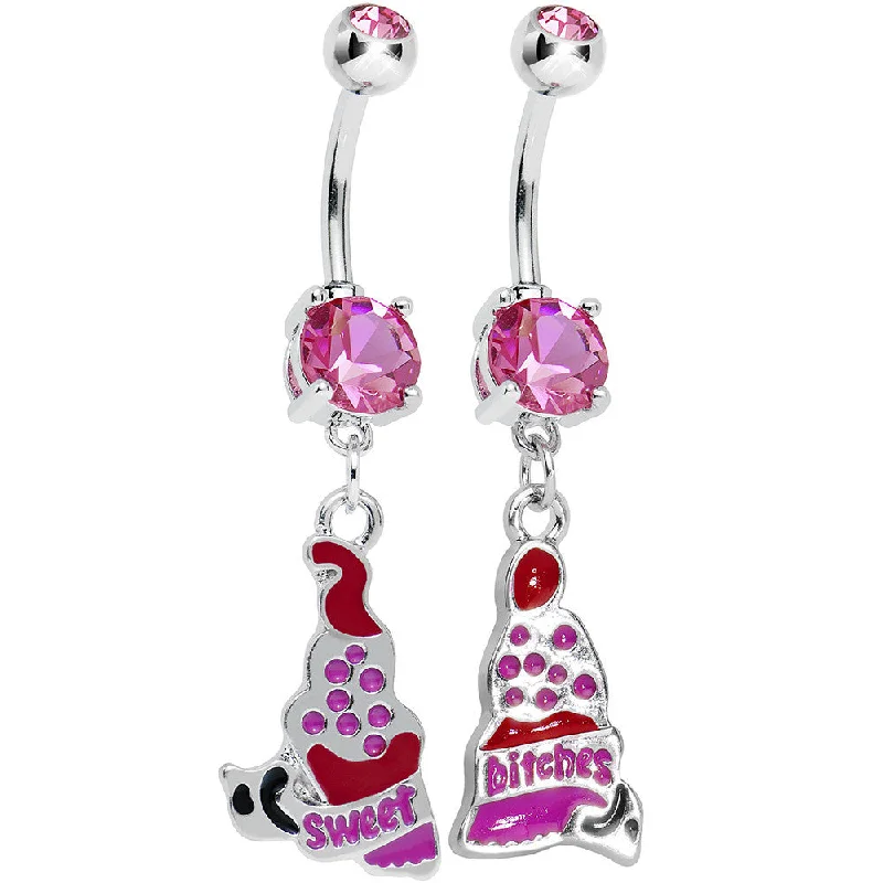 Unique Belly Rings with Artistic Design -Sweet Bitches Cupcake Best Friends Belly Ring Set Unique Belly Rings with Artistic Design -Sweet Bitches Cupcake Best Friends Belly Ring Set