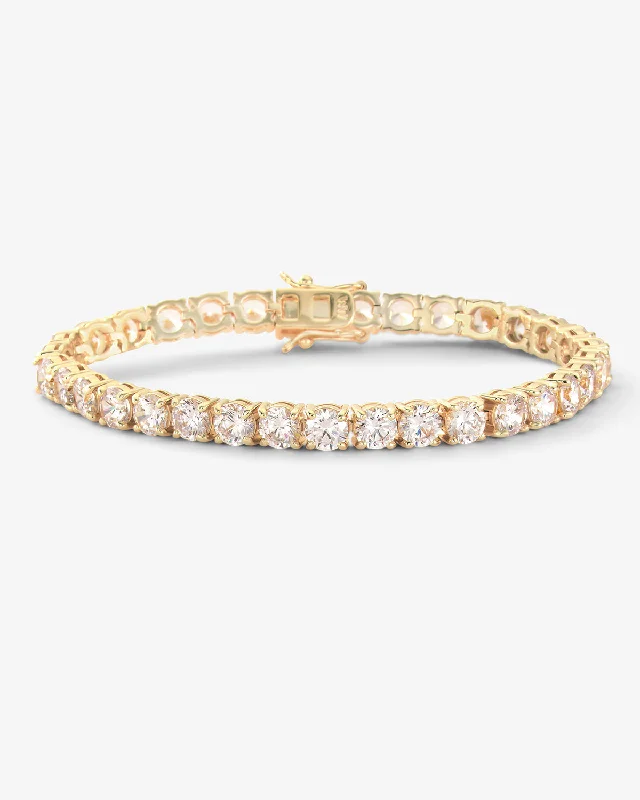 Handcrafted Bangles for Women-Mama Heiress Tennis Bracelet - Gold|White Diamondettes