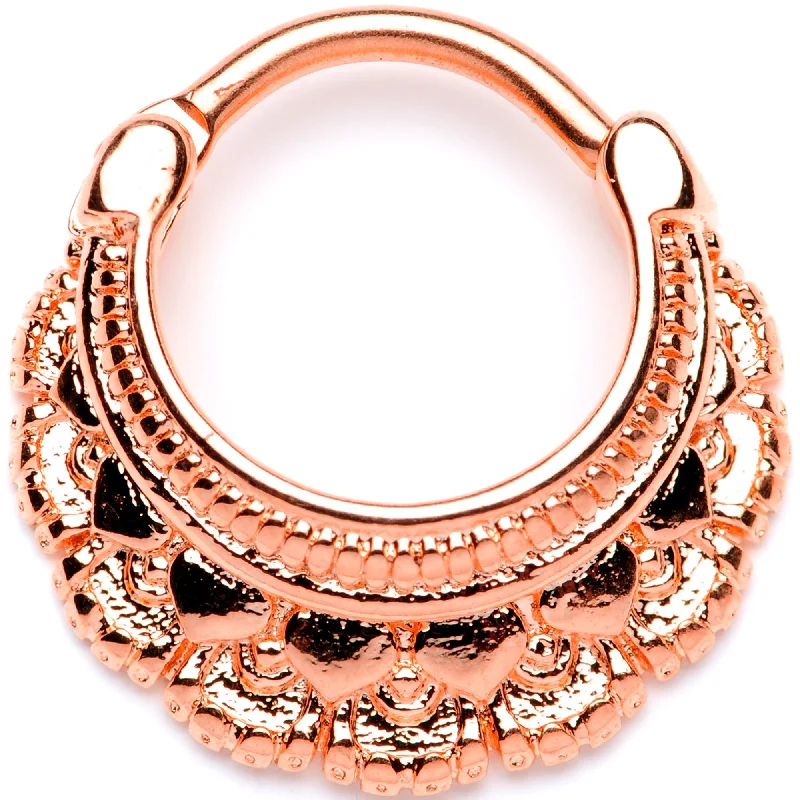 Beautiful Nose Rings for Trendy Style -16 Gauge 3/8 Rose Gold Tone Always Elegant Septum Clicker Beautiful Nose Rings for Trendy Style -16 Gauge 3/8 Rose Gold Tone Always Elegant Septum Clicker