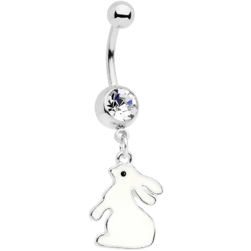 Belly Rings for a Perfect Fit -Clear Gem Easter Bunny Glow in the Dark Dangle Belly Ring Belly Rings for a Perfect Fit -Clear Gem Easter Bunny Glow in the Dark Dangle Belly Ring
