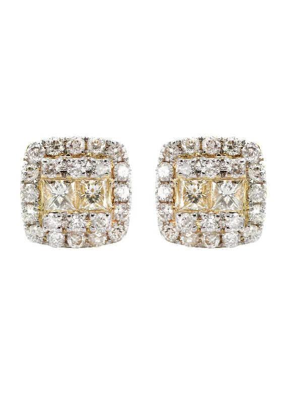 Shop Durable Men's Earrings for Everyday Wear-14K Yellow Gold Diamond Earrings For Men | 1.12 Carats | 3.74 Grams Shop Durable Men's Earrings for Everyday Wear-14K Yellow Gold Diamond Earrings For Men | 1.12 Carats | 3.74 Grams