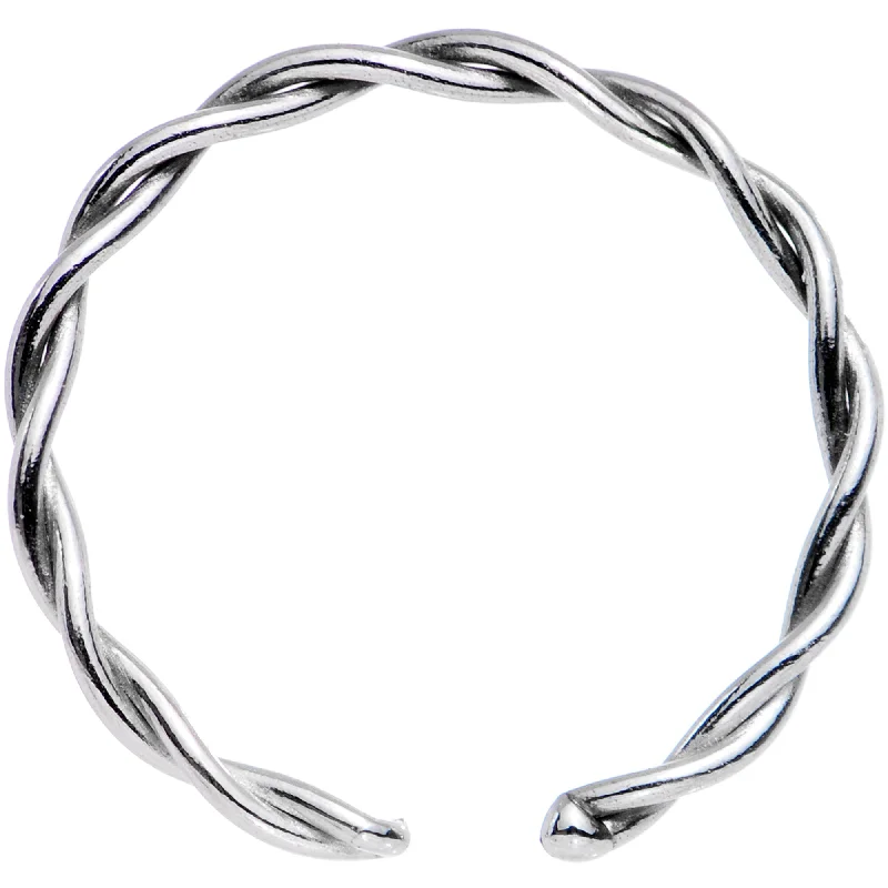 Stylish Nose Rings with Personalized Touch -18 Gauge 3/8 Annealed Steel Seamless Braided Circular Ring Stylish Nose Rings with Personalized Touch -18 Gauge 3/8 Annealed Steel Seamless Braided Circular Ring