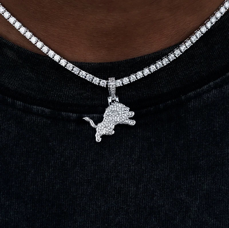 Exclusive Men's Necklaces & Pendants for the Modern Gentleman-Detroit Lions Micro Logo Pendant