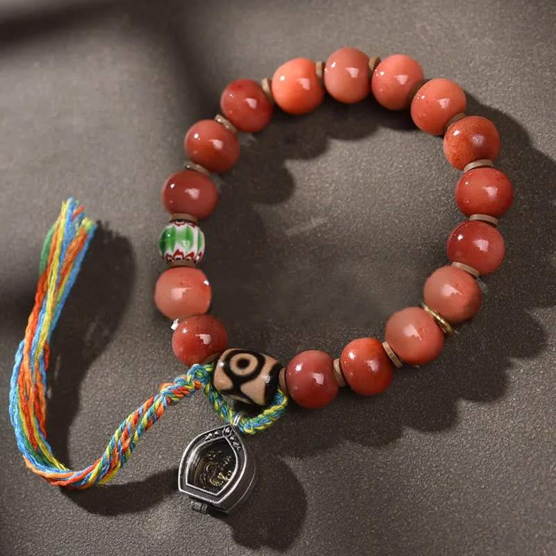 Women's Gold Bangles with Pearls-Buddha Stones Tibetan Natural Camel Bone Dzi Bead Bodhi Seed Charm Luck Bracelet Women's Gold Bangles with Pearls-Buddha Stones Tibetan Natural Camel Bone Dzi Bead Bodhi Seed Charm Luck Bracelet