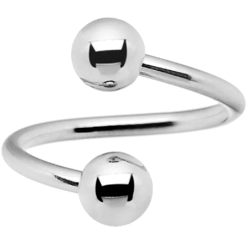 Women's Earrings – Elegant Designs for Every Personality--14 Gauge Stainless Steel 5mm Ball Spiral Twister Ring - 1/2