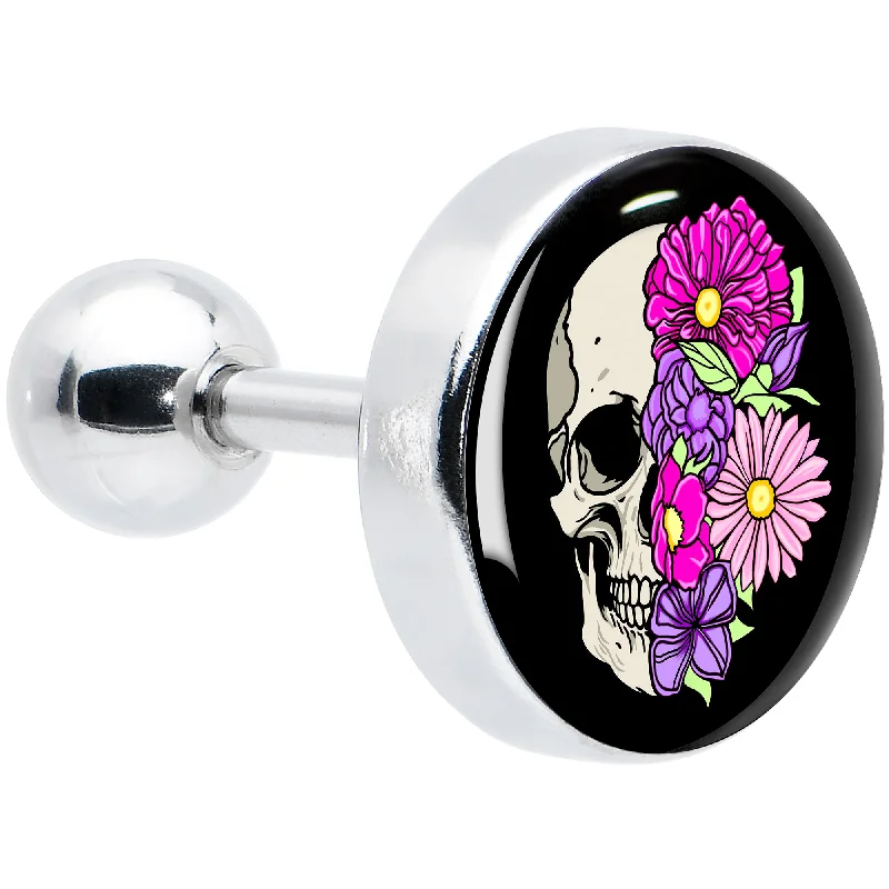 Women's Earrings – Elegant Designs for Every Personality--16 Gauge 1/4 Floral Flowers Skull Cartilage Tragus Earring Women's Earrings – Elegant Designs for Every Personality--16 Gauge 1/4 Floral Flowers Skull Cartilage Tragus Earring