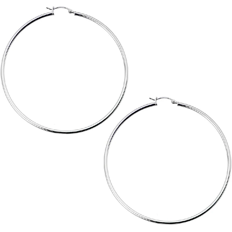 Women's Earrings – Elegant Designs for Every Personality--925 Sterling Silver 2 1/2 Inch Hoop Earrings
