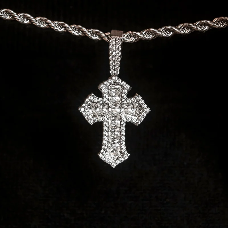 Exclusive Men's Necklaces & Pendants for the Modern Gentleman-Diamond Gothic Cross Pendant Exclusive Men's Necklaces & Pendants for the Modern Gentleman-Diamond Gothic Cross Pendant