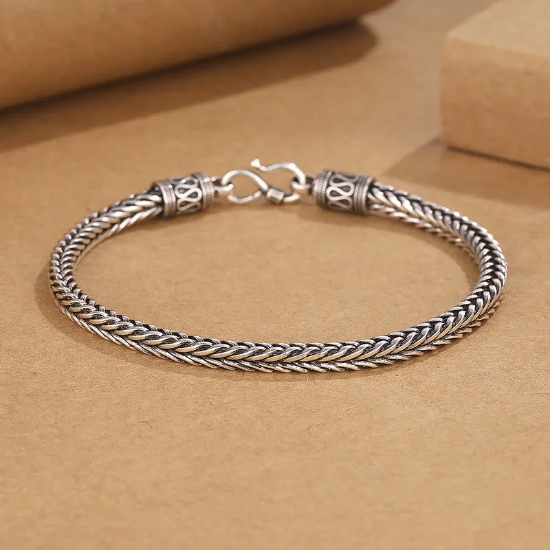 Metal and Leather Bracelets for Men-Buddha Stones Vintage Dragon Keel Braided Twisted Design Wealth Buckle Bracelet Metal and Leather Bracelets for Men-Buddha Stones Vintage Dragon Keel Braided Twisted Design Wealth Buckle Bracelet