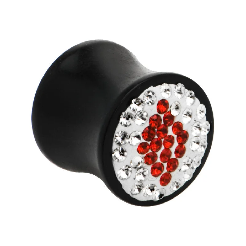Women's Earrings – Elegant Designs for Every Personality--00 Gauge Crystal Red Diamond Saddle Plug