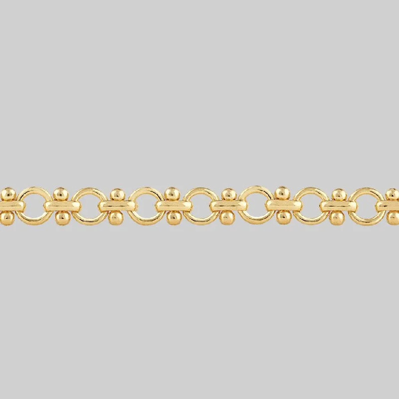 Shop Classic Women's  Necklaces & Pendants with a Modern Twist-CELESTINA. Fancy Book Chain Choker - Gold