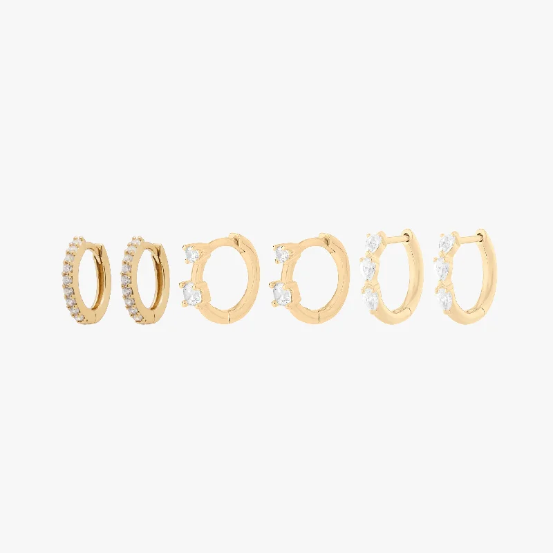 Women's Earrings – Elegant Designs for Every Personality--Sparkle Huggies Set