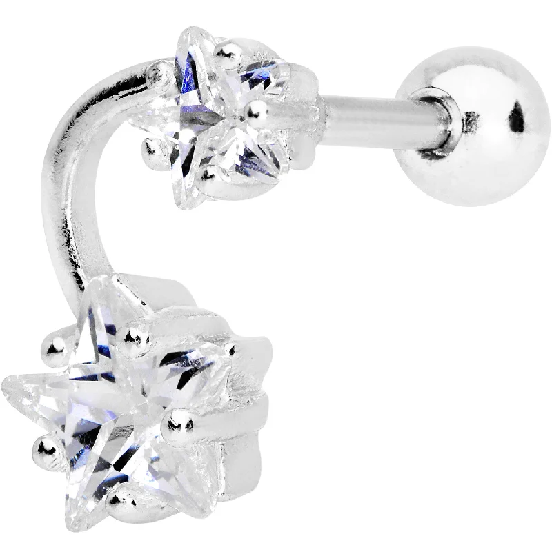 Women's Earrings – Elegant Designs for Every Personality--1/4 Clear CZ Gem Star System Cartilage Tragus Earring Women's Earrings – Elegant Designs for Every Personality--1/4 Clear CZ Gem Star System Cartilage Tragus Earring