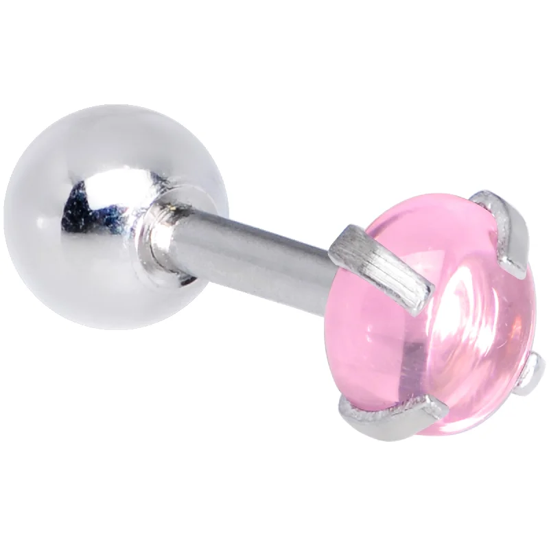 Women's Earrings – Elegant Designs for Every Personality--16 Gauge 1/4 Pink CZ Gem Smooth Hemisphere Cartilage Tragus Earring Women's Earrings – Elegant Designs for Every Personality--16 Gauge 1/4 Pink CZ Gem Smooth Hemisphere Cartilage Tragus Earring