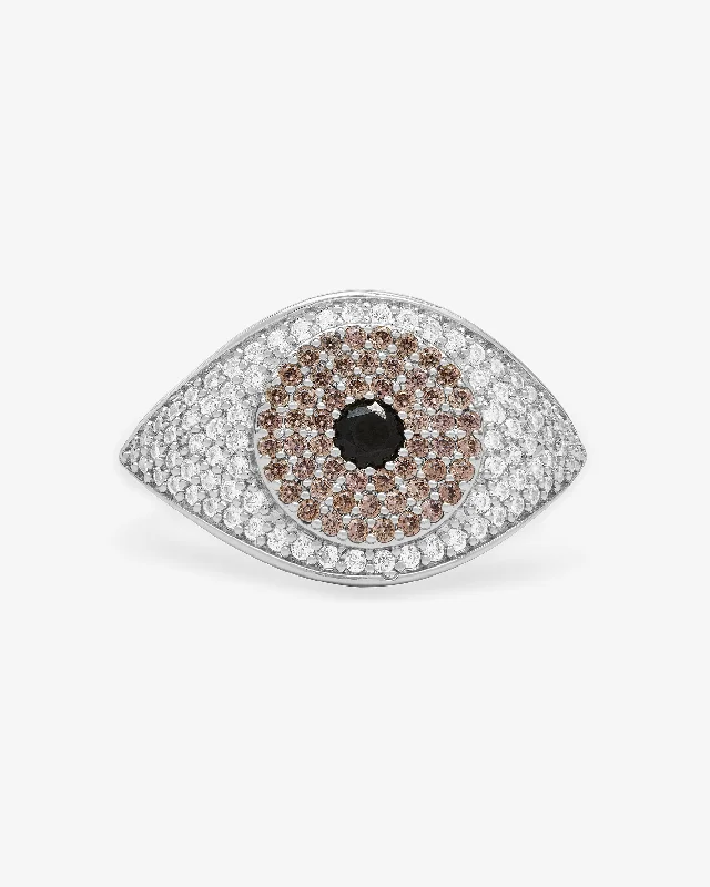 Chic Women's Rings for Fashion-Forward Looks-Black Evil Eye Ring - Silver|Black Diamondettes Chic Women's Rings for Fashion-Forward Looks-Black Evil Eye Ring - Silver|Black Diamondettes