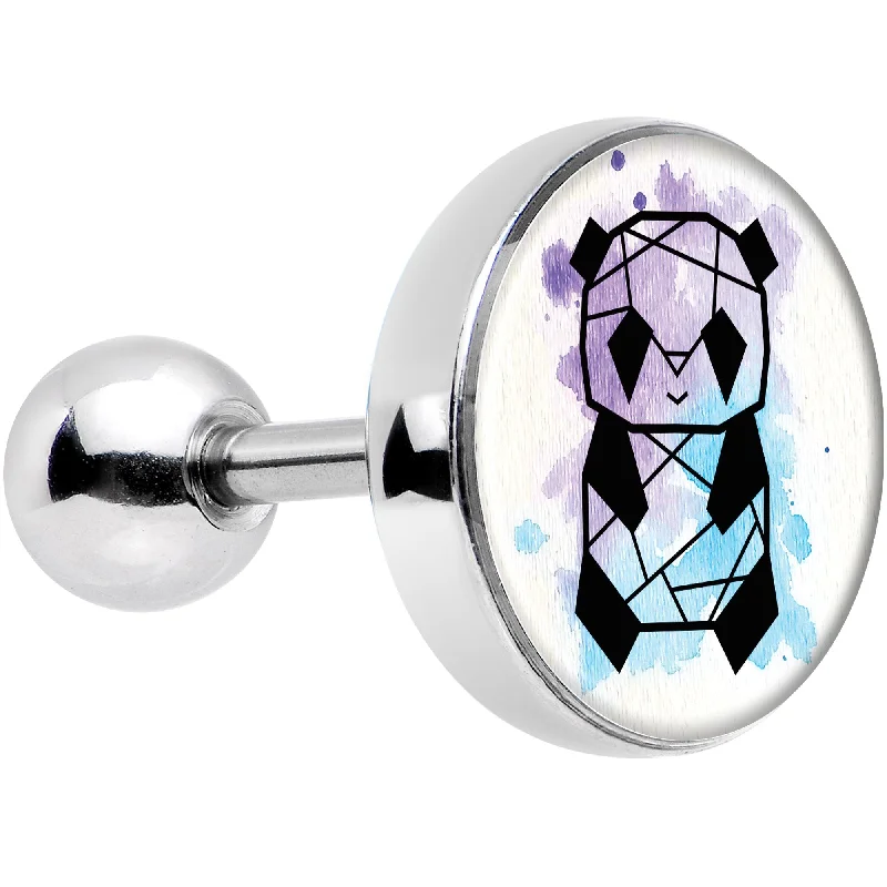 Women's Earrings – Elegant Designs for Every Personality--16 Gauge 1/4 Watercolor Geometric Panda Tragus Cartilage Earring Women's Earrings – Elegant Designs for Every Personality--16 Gauge 1/4 Watercolor Geometric Panda Tragus Cartilage Earring