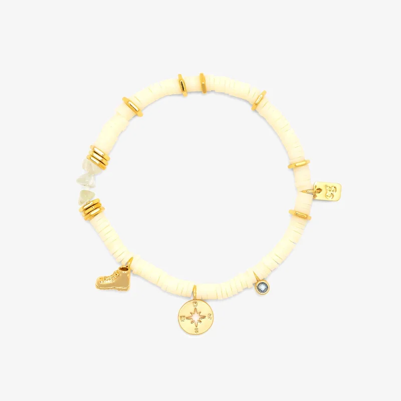 Classic Round Bangles for Women-Outdoorsy Gals Vinyl Disc Stretch Bracelet