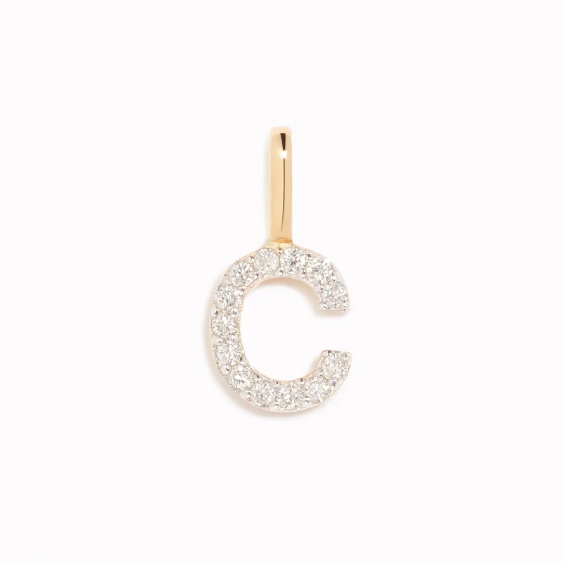 Shop Classic Women's  Necklaces & Pendants with a Modern Twist-Diamond Initial Pendant 14k Gold - C