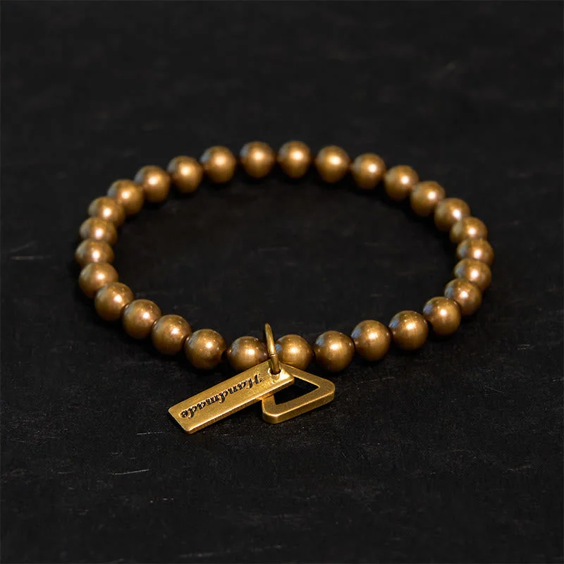 Trendy Stone Bracelets for Men-Buddha Stones Copper Beads Balance Bracelet
