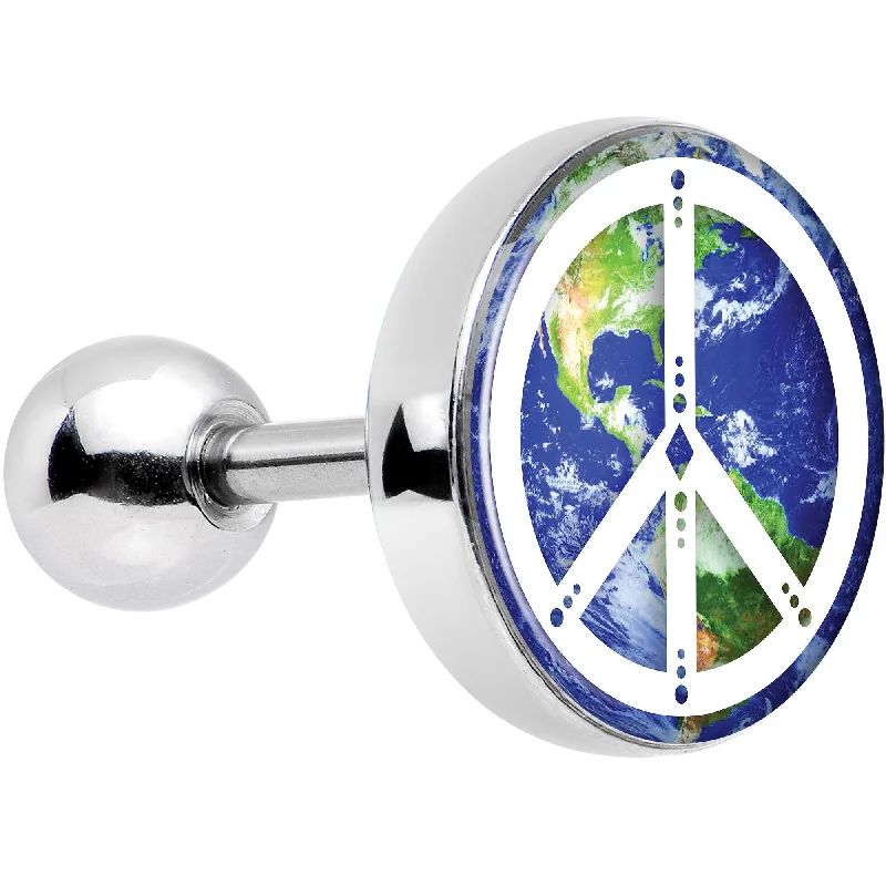 Women's Earrings – Elegant Designs for Every Personality--16 Gauge 1/4 Peace on Earth Tragus Cartilage Earring Women's Earrings – Elegant Designs for Every Personality--16 Gauge 1/4 Peace on Earth Tragus Cartilage Earring