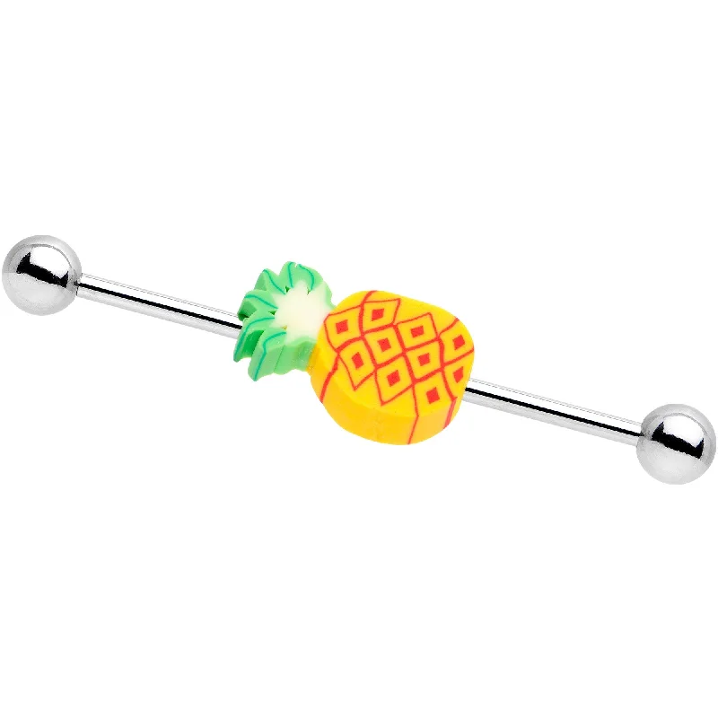 Women's Earrings – Elegant Designs for Every Personality--Handcrafted Pina Colada Pineapple Industrial Barbell 36mm Women's Earrings – Elegant Designs for Every Personality--Handcrafted Pina Colada Pineapple Industrial Barbell 36mm