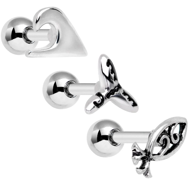 Women's Earrings – Elegant Designs for Every Personality--16 Gauge 1/4 Ocean Starfish Life Cartilage Tragus Earring Set of 3 Women's Earrings – Elegant Designs for Every Personality--16 Gauge 1/4 Ocean Starfish Life Cartilage Tragus Earring Set of 3