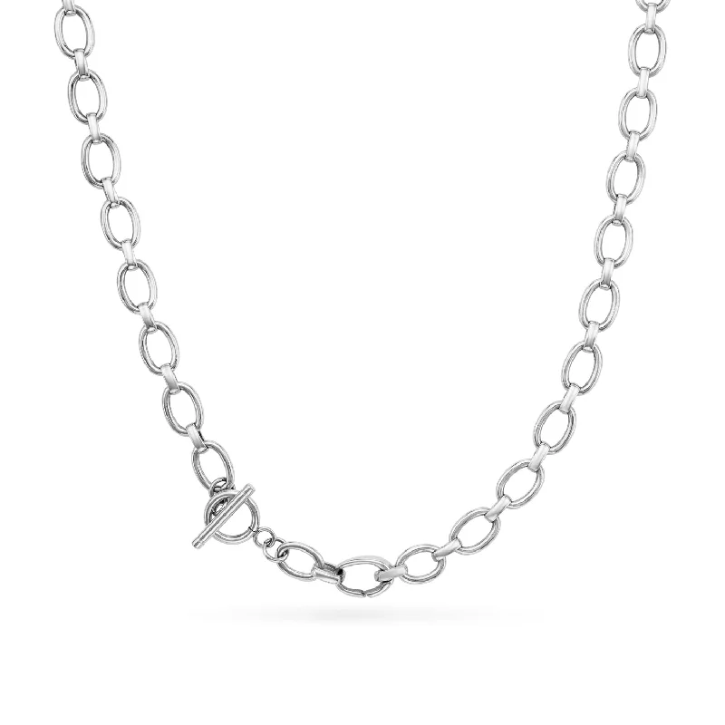 Shop Classic Women's Necklaces & Pendants with a Modern Twist-Oval Link Chain Necklace (Silver) Shop Classic Women's Necklaces & Pendants with a Modern Twist-Oval Link Chain Necklace (Silver)