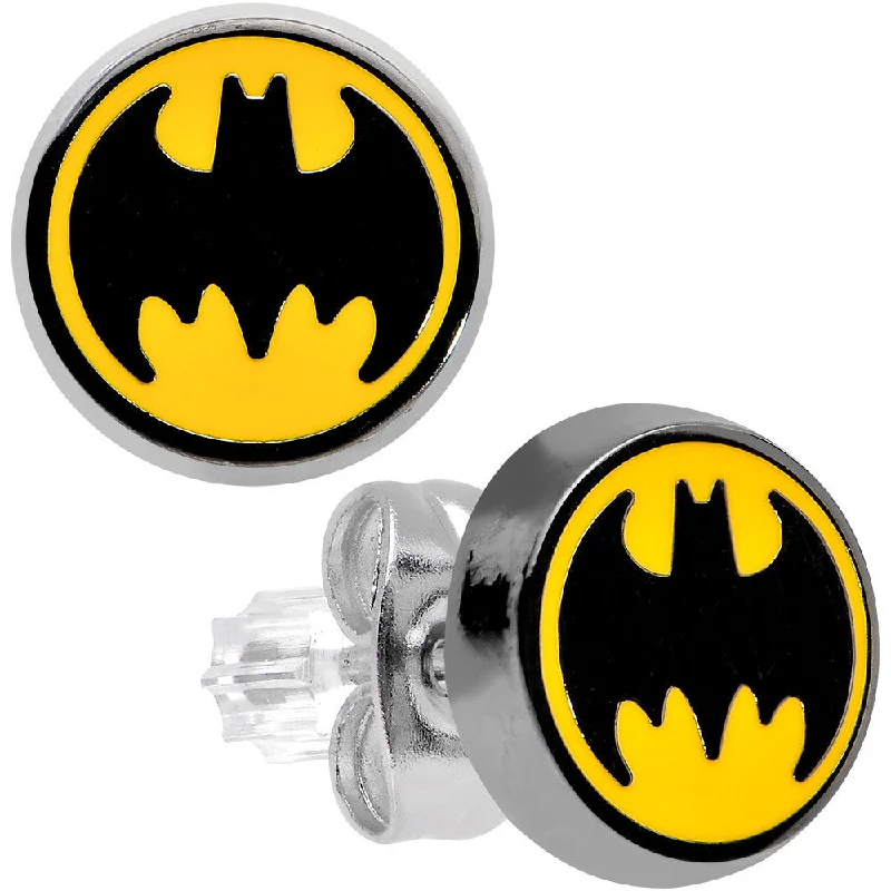 Women's Earrings – Elegant Designs for Every Personality--Officially Licensed 316L Stainless Steel Round Batman Stud Earrings
