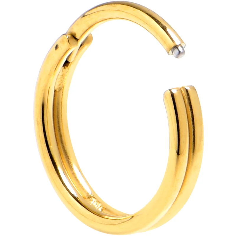 Nose Rings with Easy Closure -20 Gauge 7mm Gold PVD 316L Surgical Steel Double Precision Hinged Segment Ring Nose Rings with Easy Closure -20 Gauge 7mm Gold PVD 316L Surgical Steel Double Precision Hinged Segment Ring
