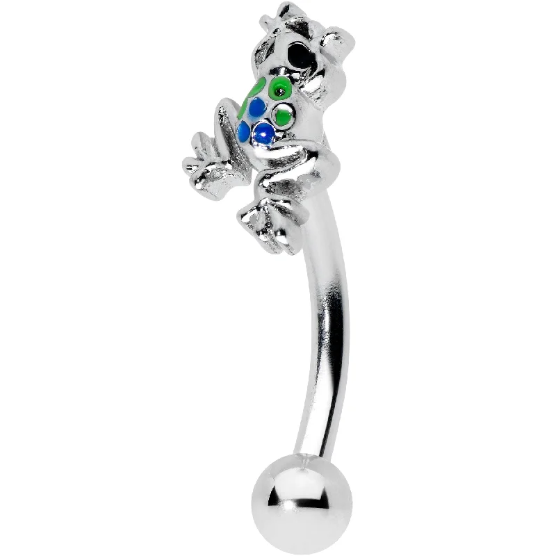Women's Earrings – Elegant Designs for Every Personality--16 Gauge 5/16 Black Gem Polka Dot Frog Blue Green Curved Eyebrow Ring Women's Earrings – Elegant Designs for Every Personality--16 Gauge 5/16 Black Gem Polka Dot Frog Blue Green Curved Eyebrow Ring