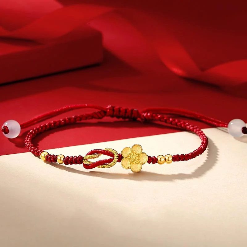 Women's Bangles with Custom Design-Buddha Stones Handmade 925 Sterling Silver Cherry Blossoms Sakura Chalcedony Luck Bracelet