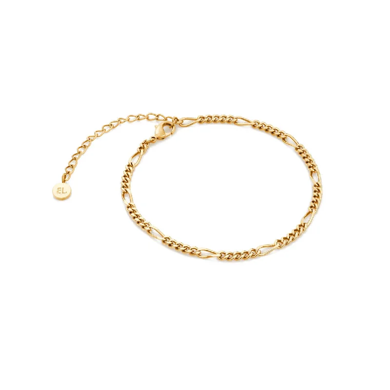 Large Stone Bangles for Women-Small Figaro Chain Bracelet (Gold)