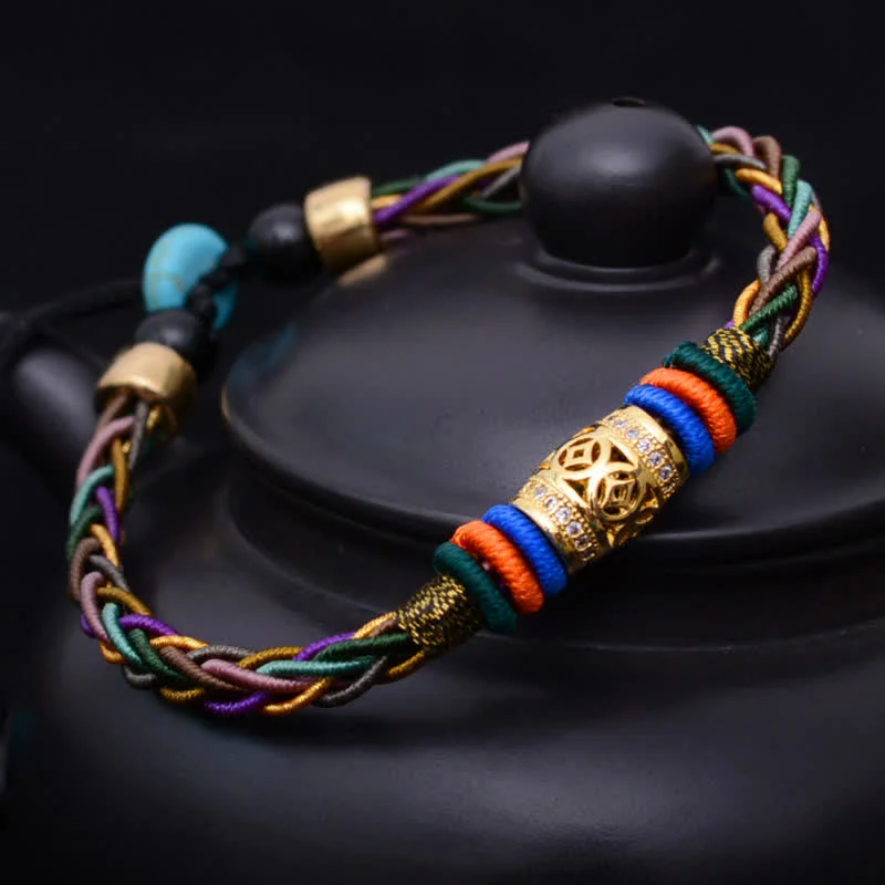 Beaded Bracelets with Silver Details for Men-Buddha Stones Tibetan Handmade Eight Thread Knot Copper Coin Luck Weave String Bracelet Beaded Bracelets with Silver Details for Men-Buddha Stones Tibetan Handmade Eight Thread Knot Copper Coin Luck Weave String Bracelet