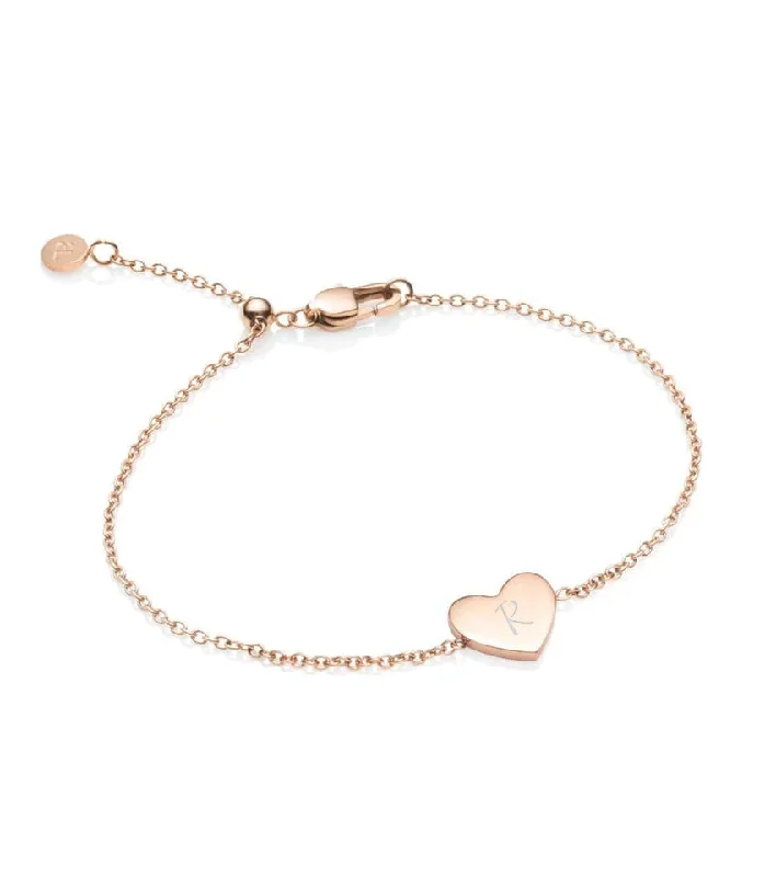 Luxury Bangles for Women-Little Luxe Heart Bracelet (Rose Gold)