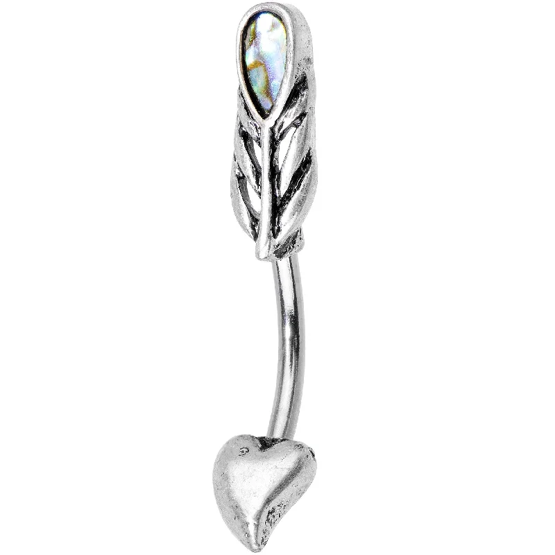 Beautiful Belly Rings with Stunning Accents -Light as a Feather Heart Belly Ring