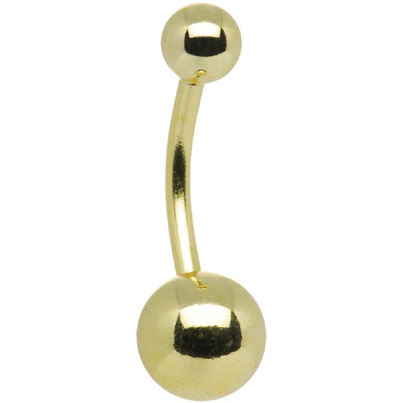 Unique Belly Rings with Shiny Detailing -Gold Electro Titanium Belly Ring -7/16