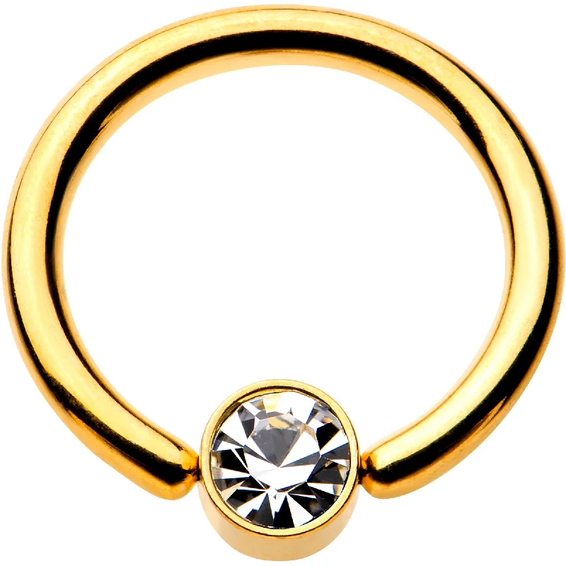 Sparkly Lip Rings with Glittering Stones14 Gauge 3/8 Clear Gem 4mm Disc Gold IP BCR Captive Ring Sparkly Lip Rings with Glittering Stones14 Gauge 3/8 Clear Gem 4mm Disc Gold IP BCR Captive Ring