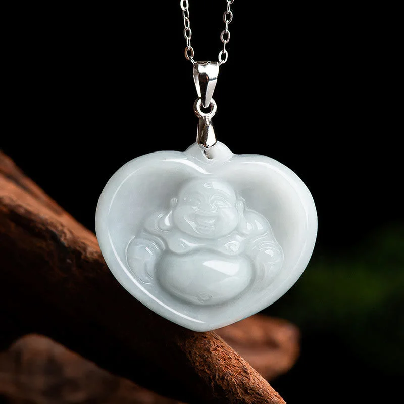 Shop Classic Women's Necklaces & Pendants with a Modern Twist-Buddha Stones 925 Sterling Silver Laughing Buddha White Jade Luck Blessing Necklace Pendant Shop Classic Women's Necklaces & Pendants with a Modern Twist-Buddha Stones 925 Sterling Silver Laughing Buddha White Jade Luck Blessing Necklace Pendant