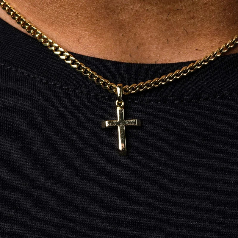 Exclusive Men's Necklaces & Pendants for the Modern Gentleman-18k Vermeil Micro Simple Cross Pendant in Yellow Gold Exclusive Men's Necklaces & Pendants for the Modern Gentleman-18k Vermeil Micro Simple Cross Pendant in Yellow Gold