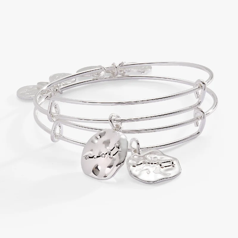 Sterling Silver Bangle Sets for Women-Little Dipper BFF Bangle Set of 2