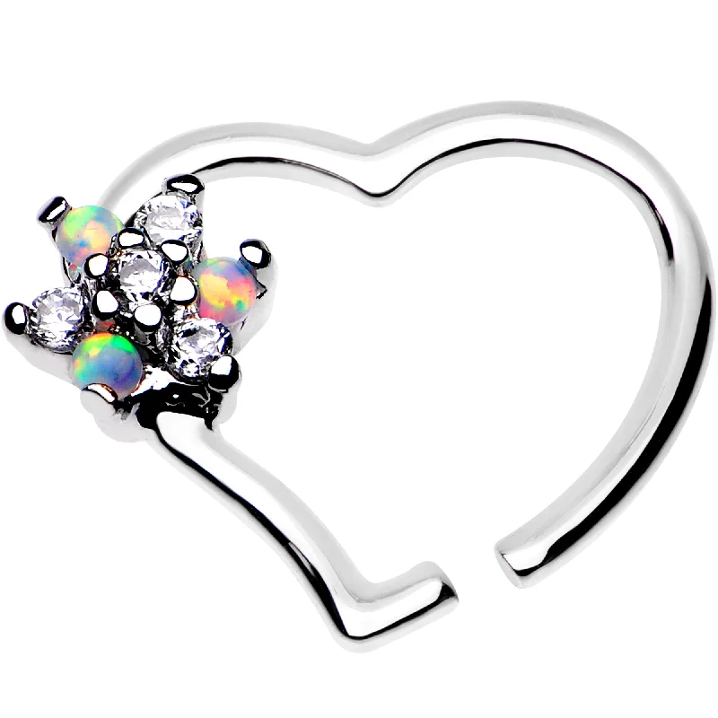 Women's Earrings – Elegant Designs for Every Personality--3/8 White Synthetic Opal Free Heart Right Daith Cartilage Tragus Women's Earrings – Elegant Designs for Every Personality--3/8 White Synthetic Opal Free Heart Right Daith Cartilage Tragus