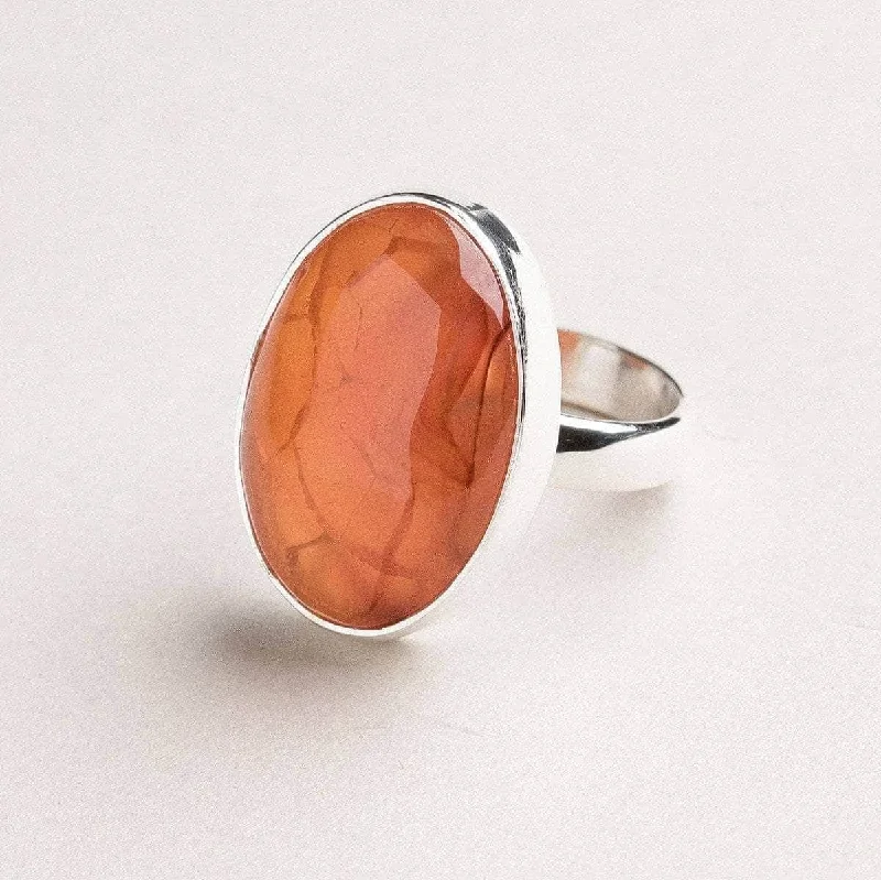Chic Women's Rings for Fashion-Forward Looks-Carnelian Gemstone Ring