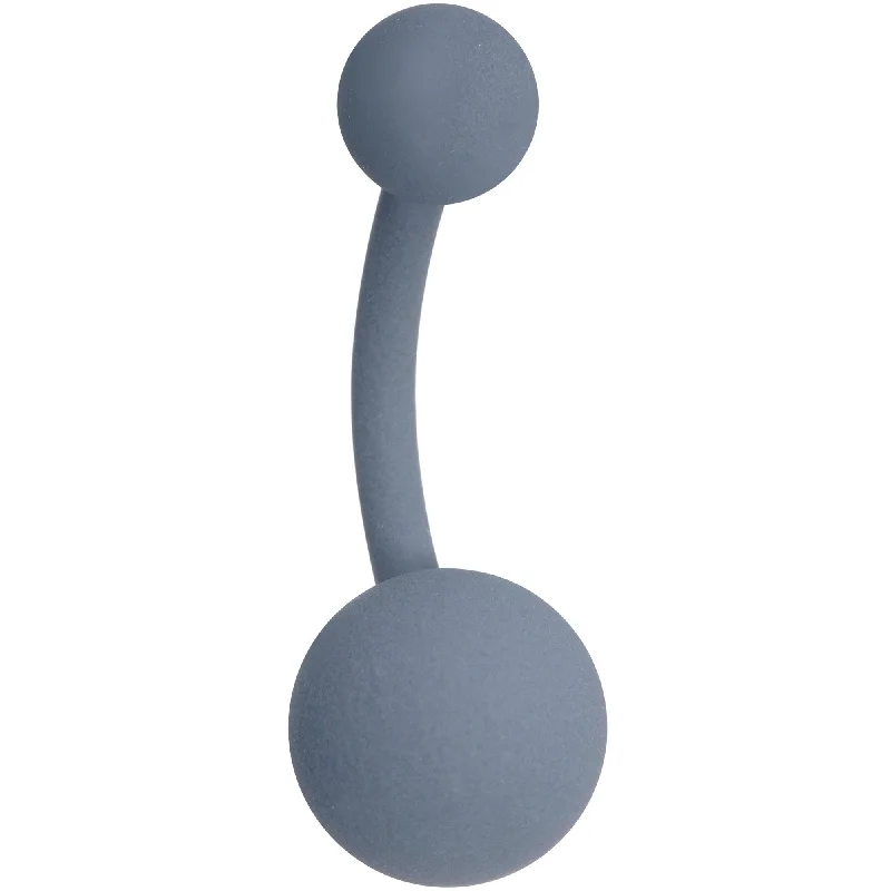 Beautiful Belly Rings for Stunning Effect -Gracefully Grey Matte Belly Ring
