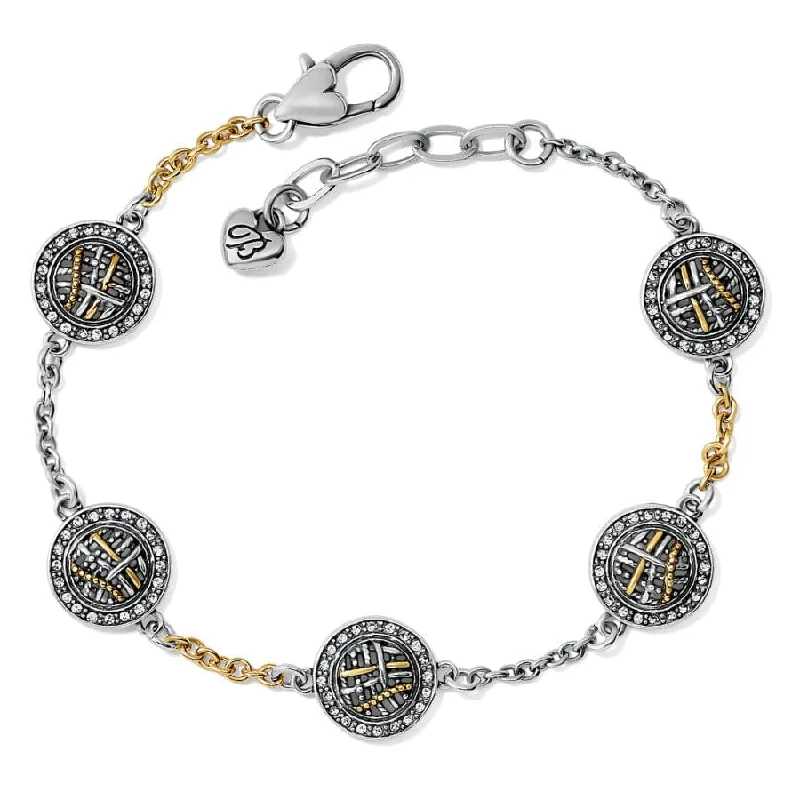 Elegant Bangles for Women with Glittering Stones-Neptune's Rings Woven Station Bracelet Elegant Bangles for Women with Glittering Stones-Neptune's Rings Woven Station Bracelet