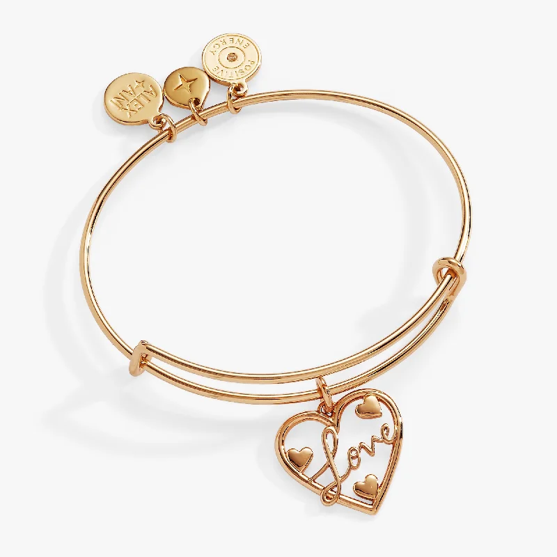 Elegant Gemstone Bangles for Women-Love Script Bangle